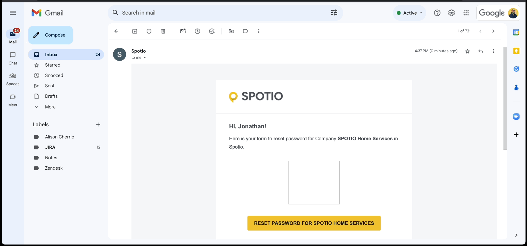 email reset